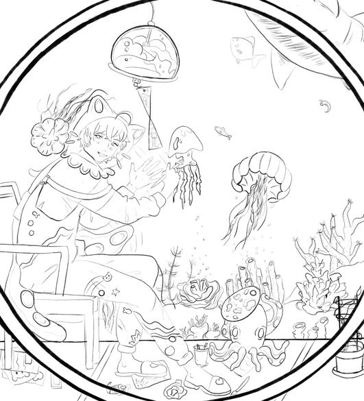 Some Lineart I did for an art trade!